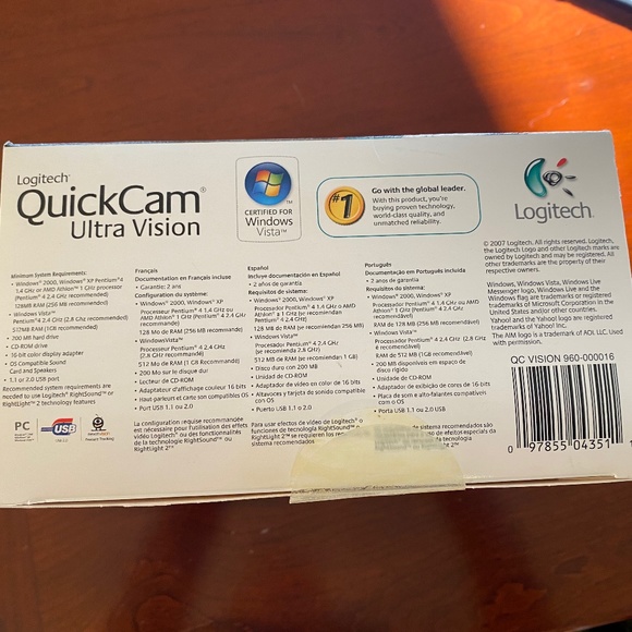 Logitech QuickCam Ultra Vision Web Camera - Picture 5 of 5